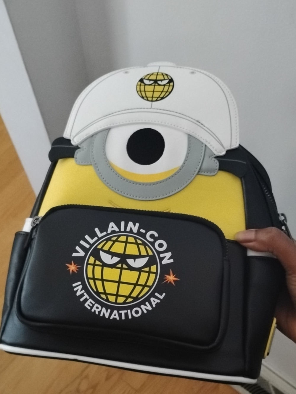 Black & Yellow Men’s Backpack with Graphic Front Pocket